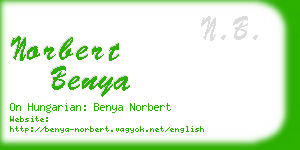 norbert benya business card